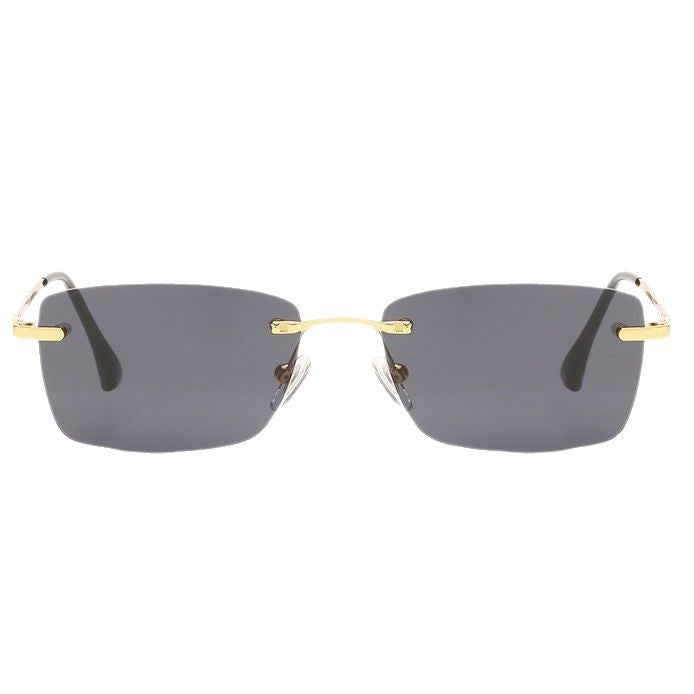 Dame moteriktig halvramme solbrille med stilriktig metallramme Luvikno