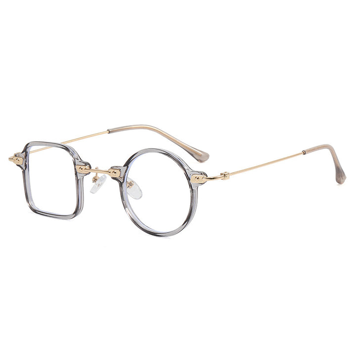 Dame elegant rund hybridbrille med kvadratisk design Luvikno