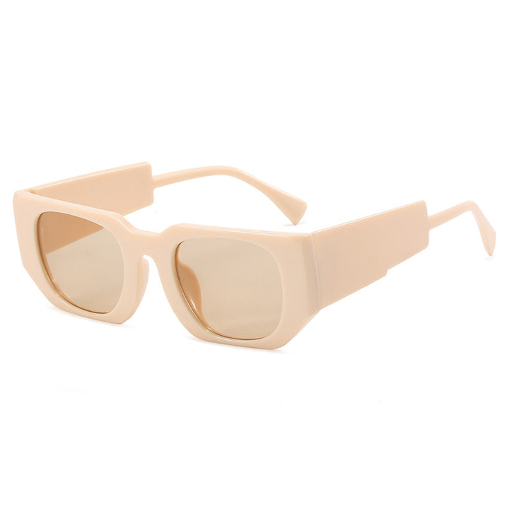Dame geometrisk oversized solbrille med bredt design Luvikno