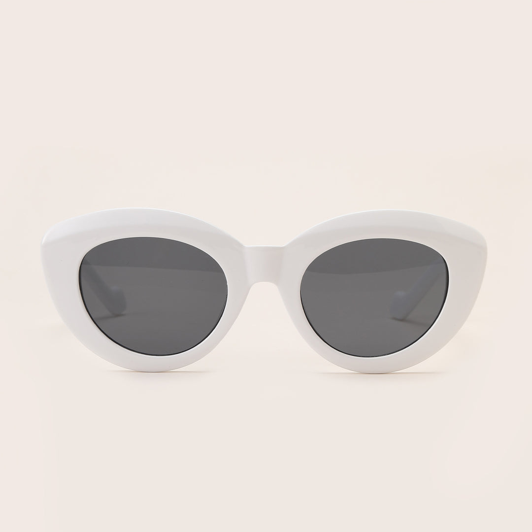 Dame Cat-Eye Solbriller med moderne plastikkinnet Luvikno