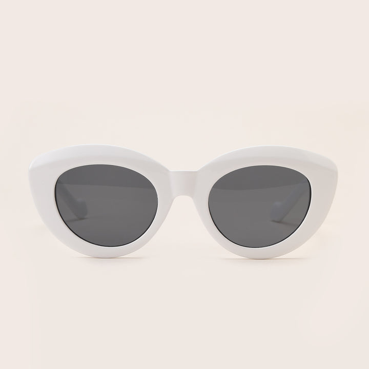 Dame Cat-Eye Solbriller med moderne plastikkinnet Luvikno