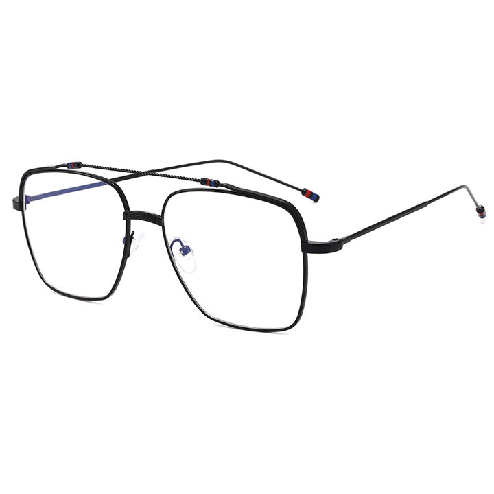 Dame moteriktig buet brille med smal metallramme Luvikno