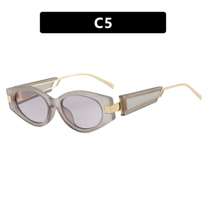 Dame elegant Cat-Eye solbriller med gullige detaljer Luvikno