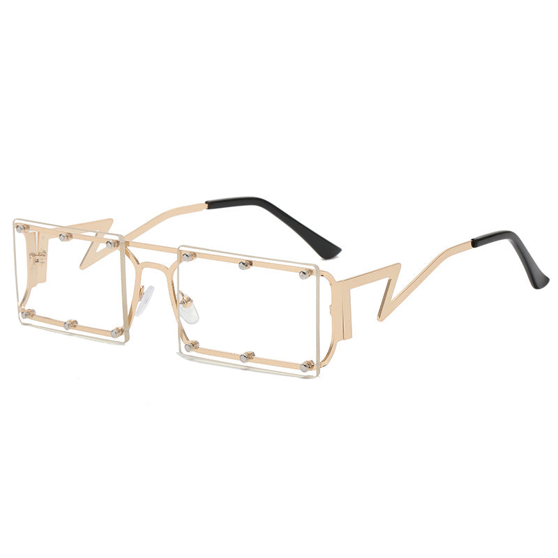 Dame ekstravagante oversized solbriller med geometrisk ramme Luvikno