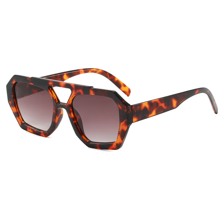 Dame geometrisk solbrille i ekstravagant design Luvikno