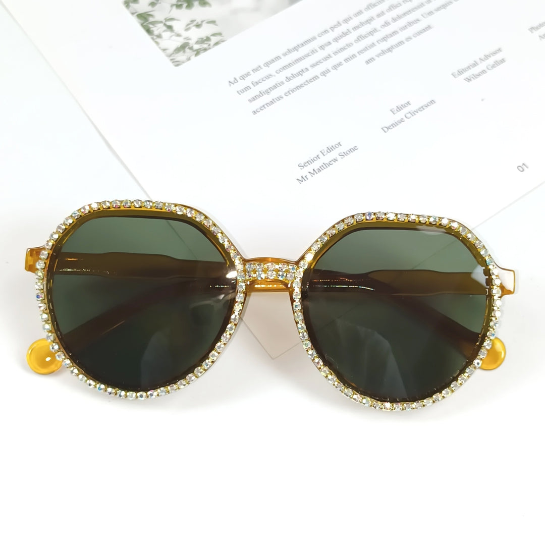 Dame Glitrende Oversized Solbriller Luvikno