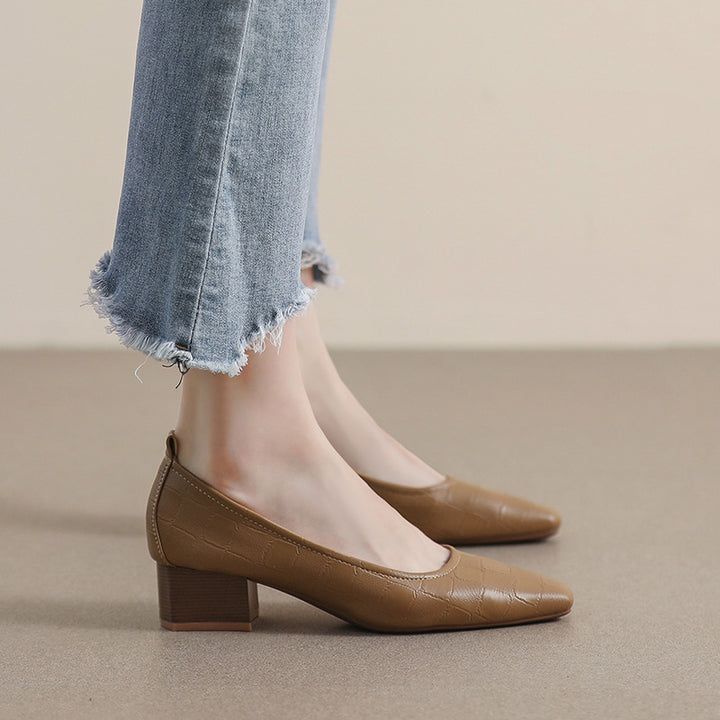 Naisten Kärkikorko Slingback-korkokengät krokotiilinahan näköisellä Luvik