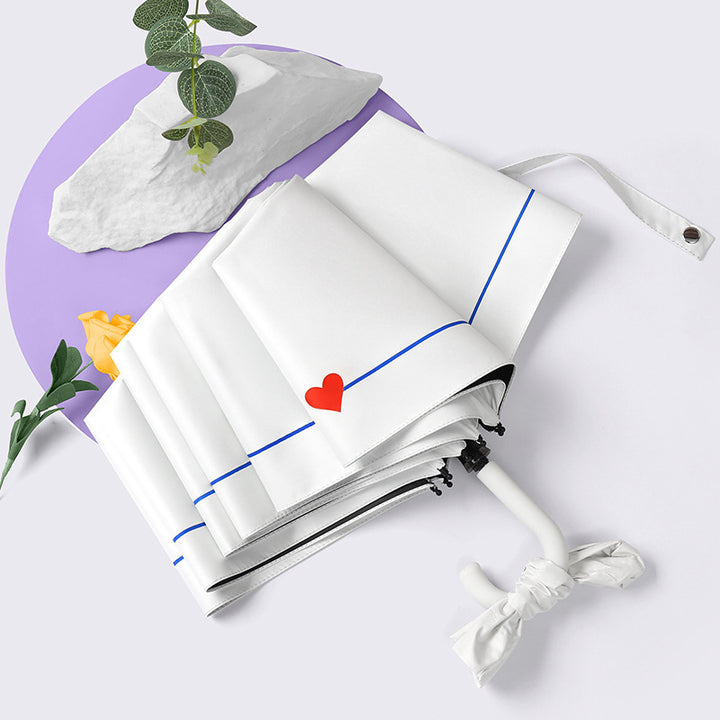 Dame sammenleggbart paraply med elegant hjerte-design Luvikno