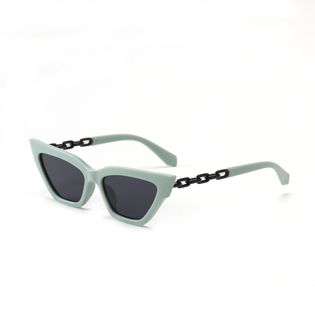 Dame Cat-Eye solbrille med luksuriøs kjettingramme Luvikno