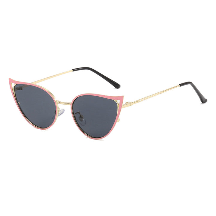 Dame cat-eye solbriller med elegant metallramme og UV-beskyttelse Luvikno