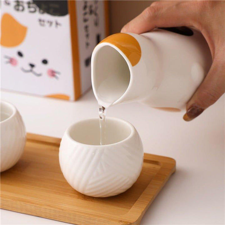 Japanske keramiske kattensake sett | Luvikno