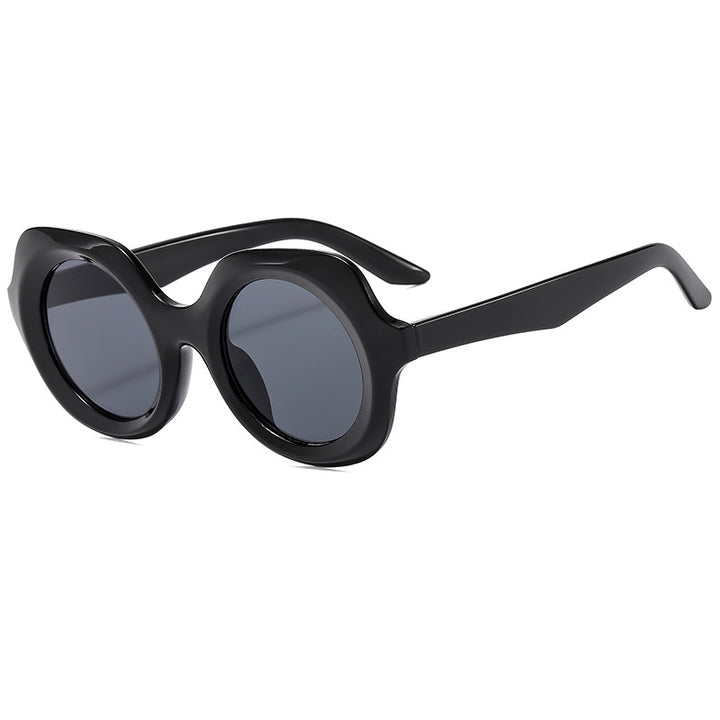 Dame oversized solbriller med stilige, buede rammer Luvikno