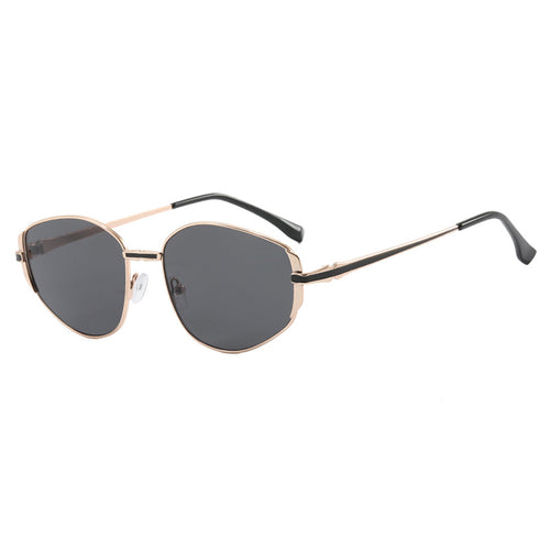 Dame moderne geometrisk solbrille med stilfull metallramme Luvikno