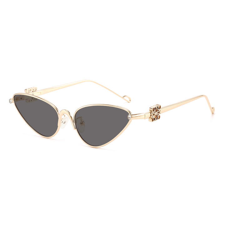 Dame Cat-Eye solbriller med elegante detaljer og UV-beskyttelse Luvikno