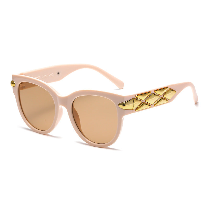 Dame designer solbrille med innovativ, detaljert ramme Luvikno