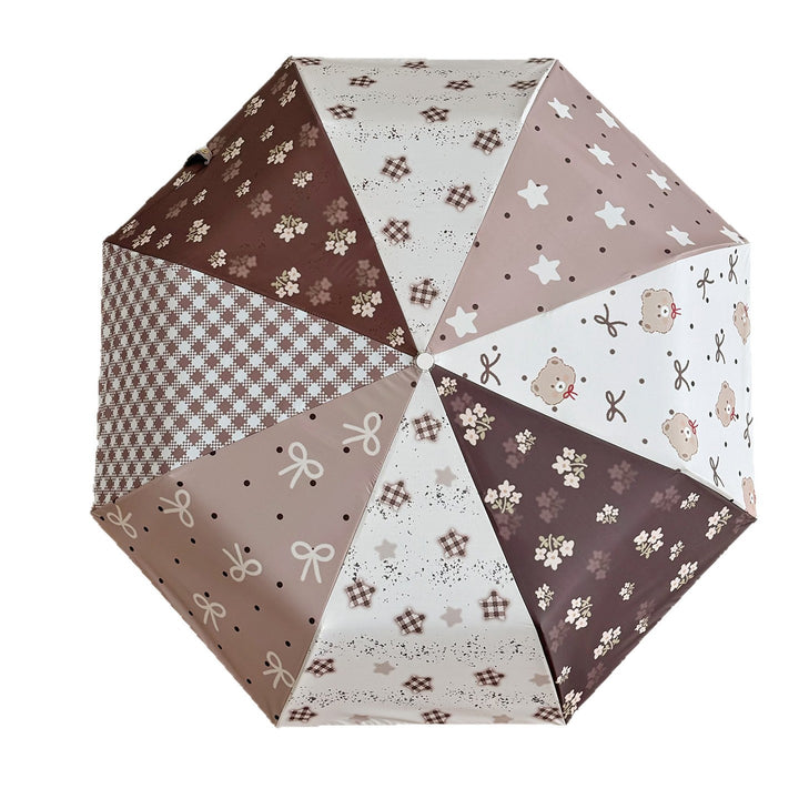Dame Sammenleggbart Paraply med eksklusiv Patchwork-design Luvikno