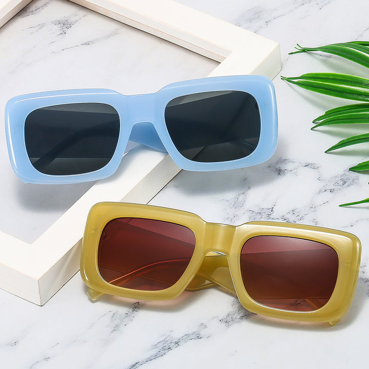 Dame oversized solbriller med kvadratisk ramme og transparent design Luvikno