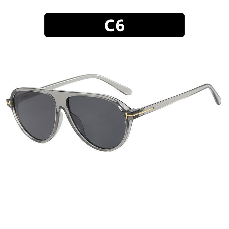 Dame trendy oversized solbriller med elegant metallramme og UV-beskyttelse Luvikno