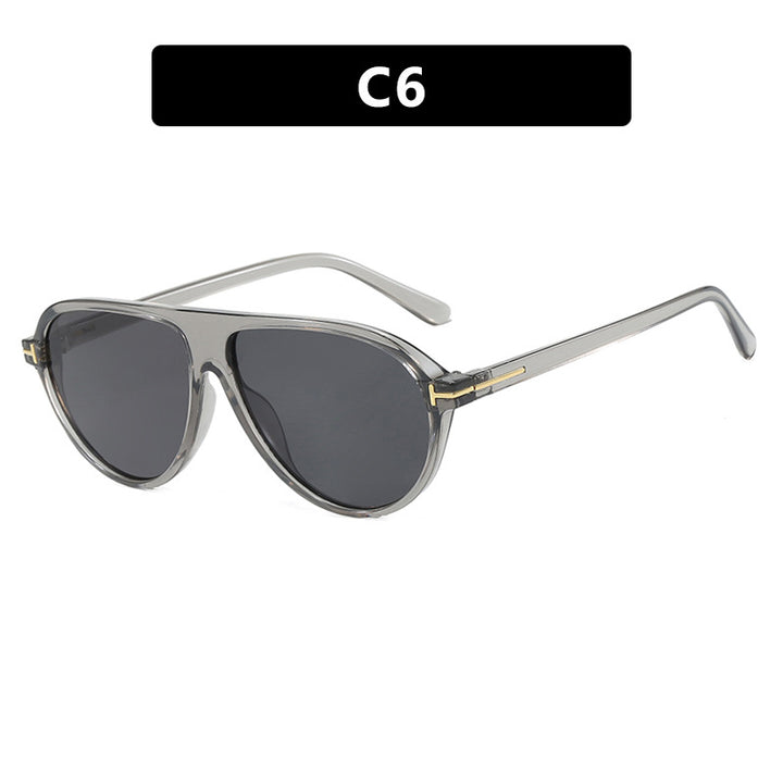 Dame trendy oversized solbriller med elegant metallramme og UV-beskyttelse Luvikno