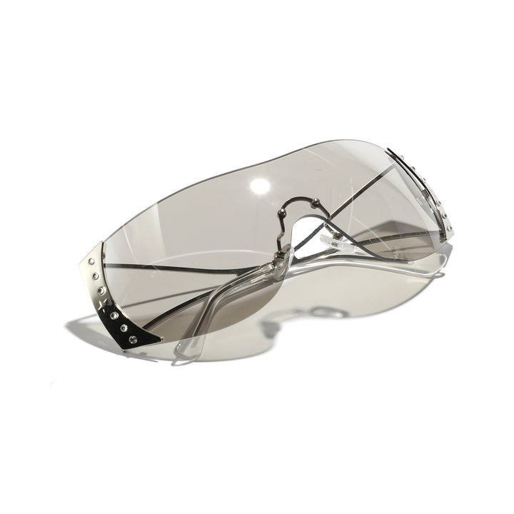 Dame futuristisk solbrille med stilfull ramme og høygradig UV-beskyttelse Luvikno