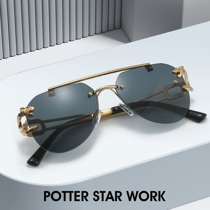 Dame designer solbriller med elegant metallramme og polariserte linser Luvikno