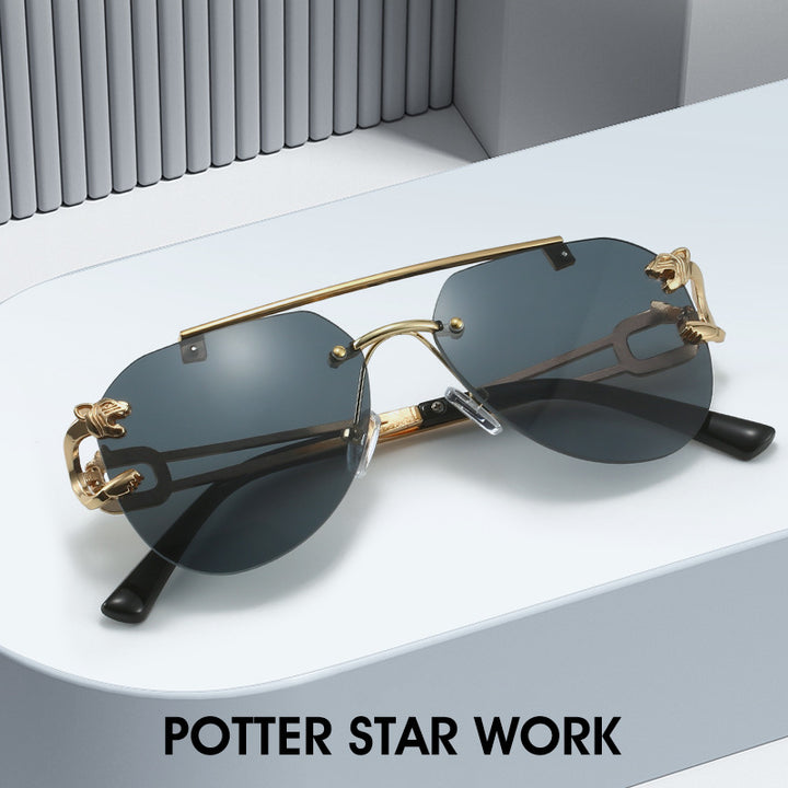 Dame designer solbriller med elegant metallramme og polariserte linser Luvikno