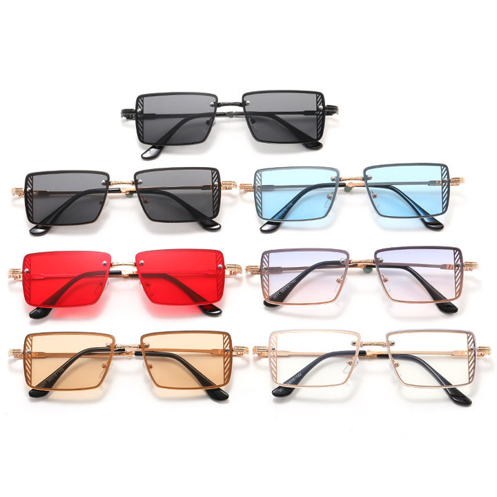Dame Elegant kvadratisk solbrille med raffinerte rammedetaljer Luvikno