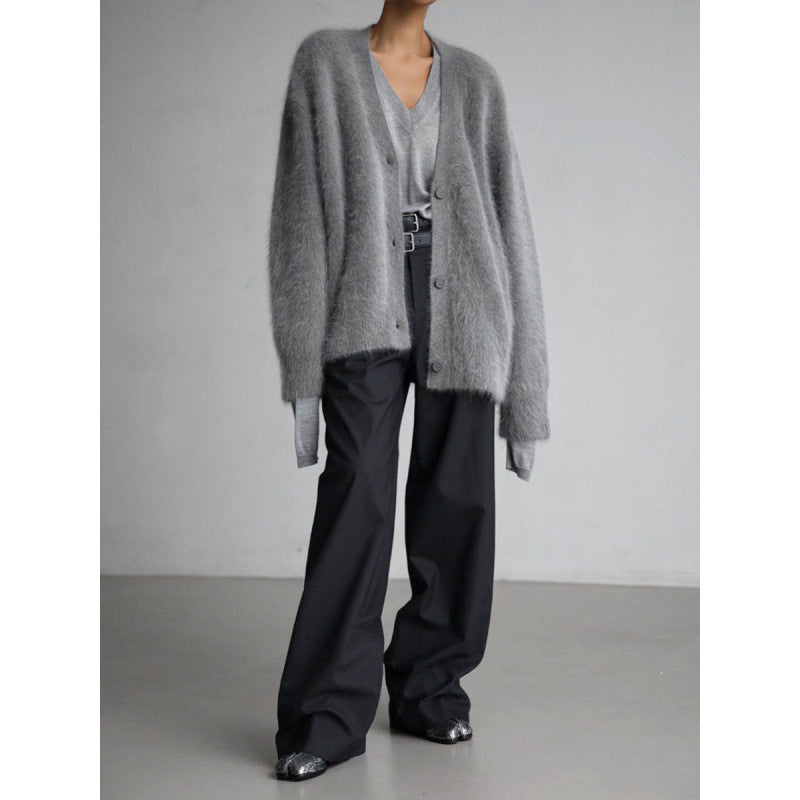 Luvik | Naisten Pehmeä Mohair-neulecardigan