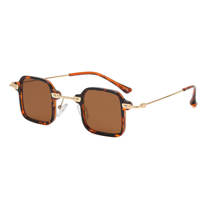 Dame kvadratisk motesolbrille med stilig metallramme Luvikno