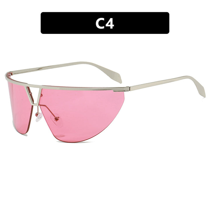 Dame futuristisk solbrille med beskyttende metallramme Luvikno