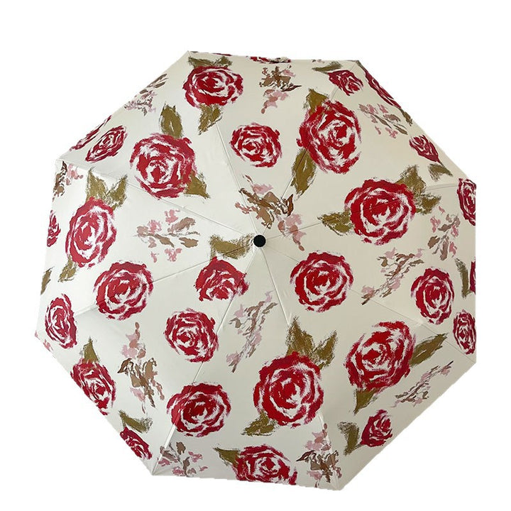 Dame Automatisk Folderegndekker med Blomsterdesign Luvikno