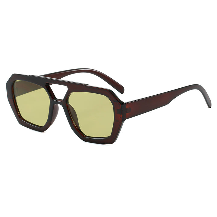 Dame geometrisk solbrille i ekstravagant design Luvikno
