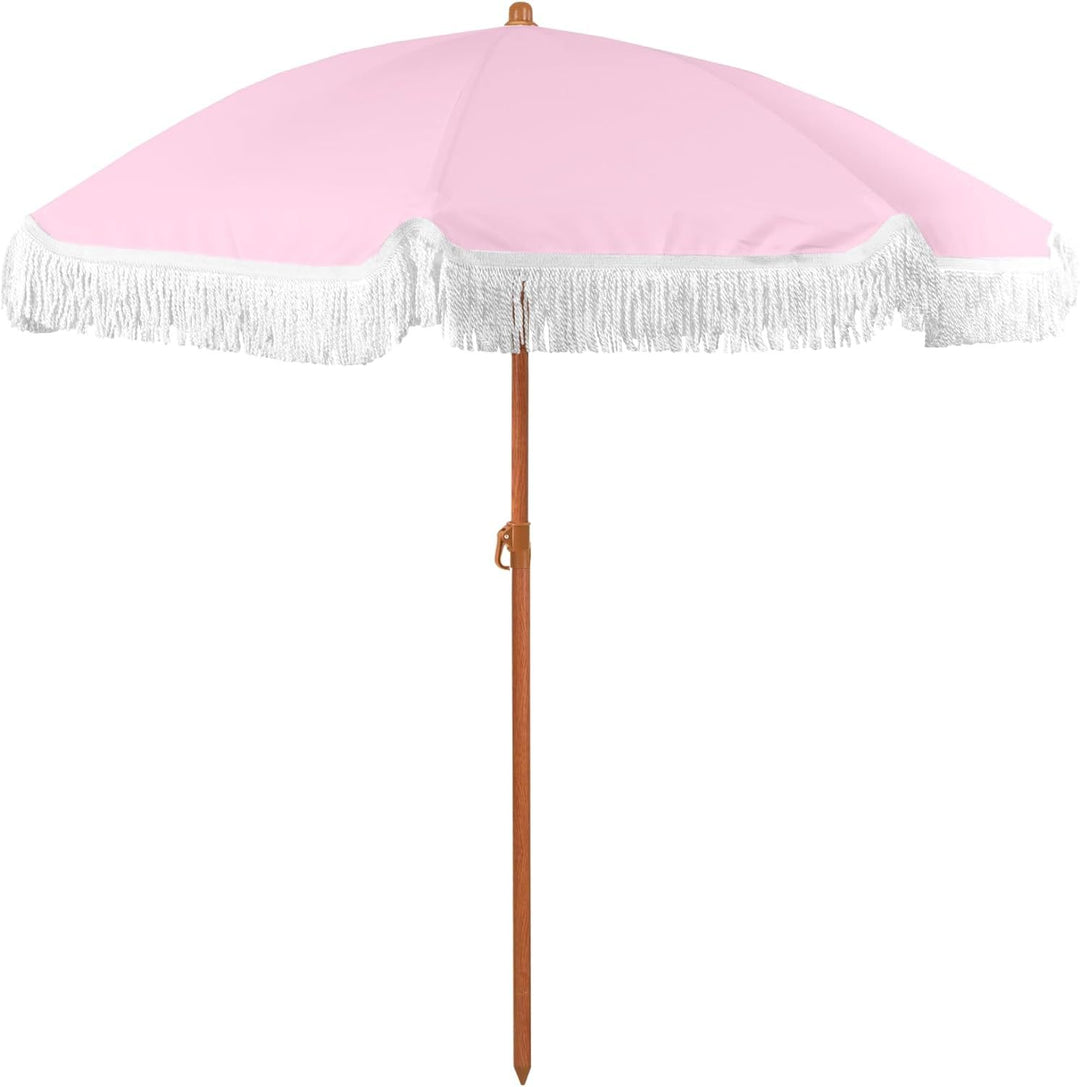 Dame solskjerm med dusk og stripete design Luvikno