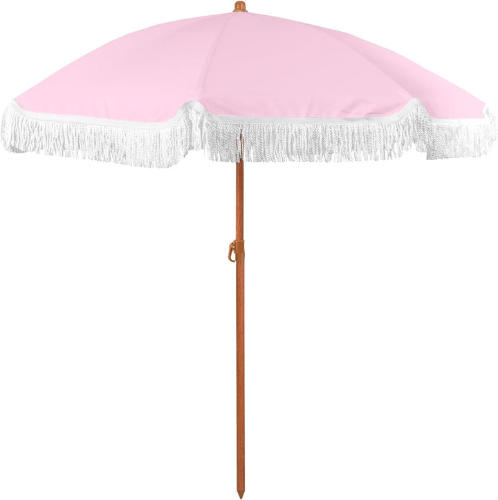 Dame solskjerm med dusk og stripete design Luvikno