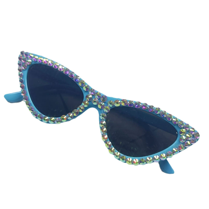 Dame Cat-Eye solbriller med glitrende krystallpynt Luvikno