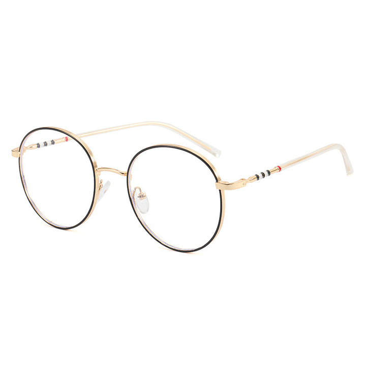 Dame moterunde solbriller med elegant metallramme Luvikno