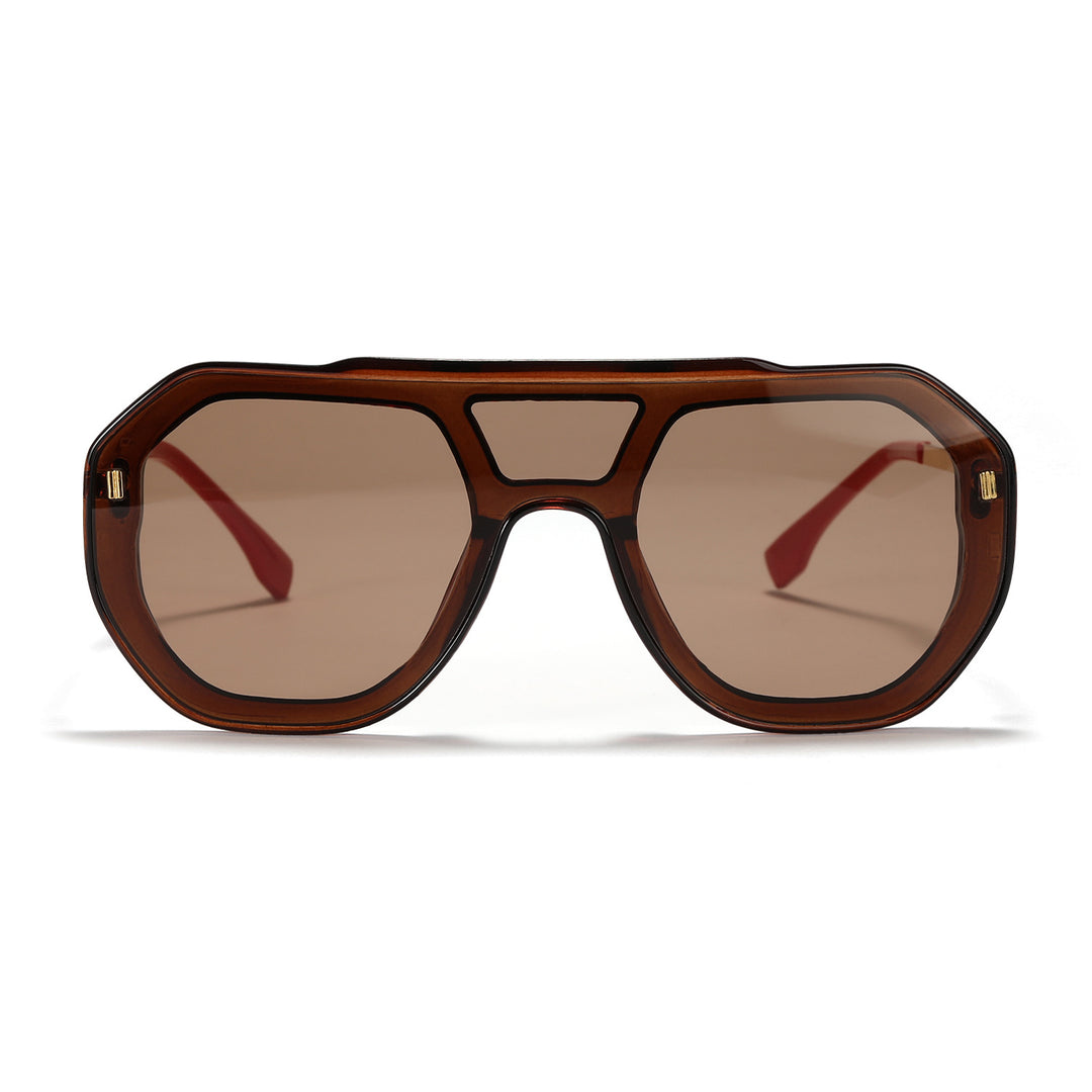 Dame oversized geometrisk solbrille med elegant ramme Luvikno