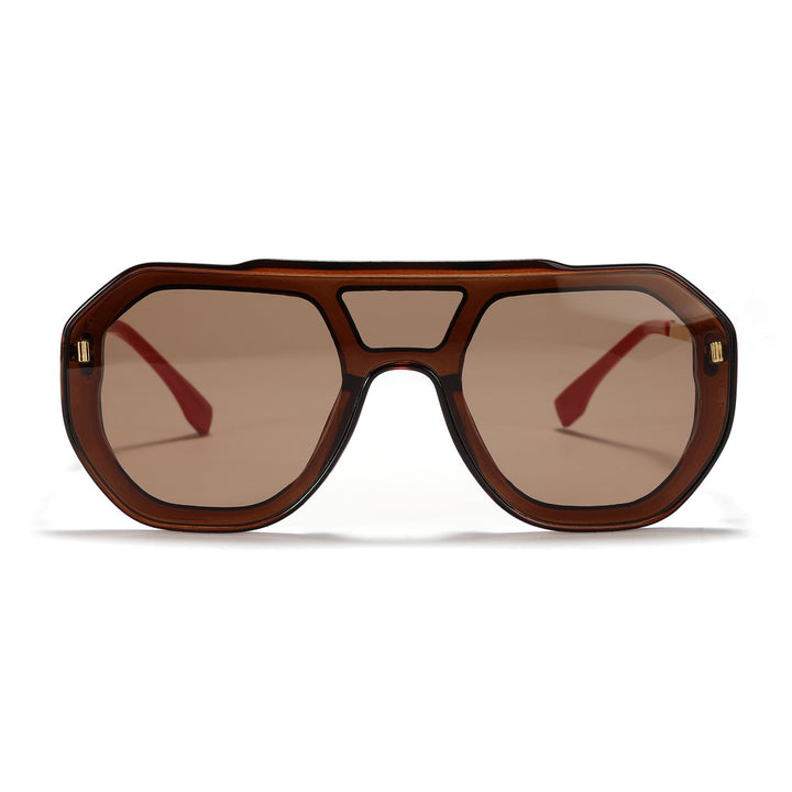 Dame oversized geometrisk solbrille med elegant ramme Luvikno