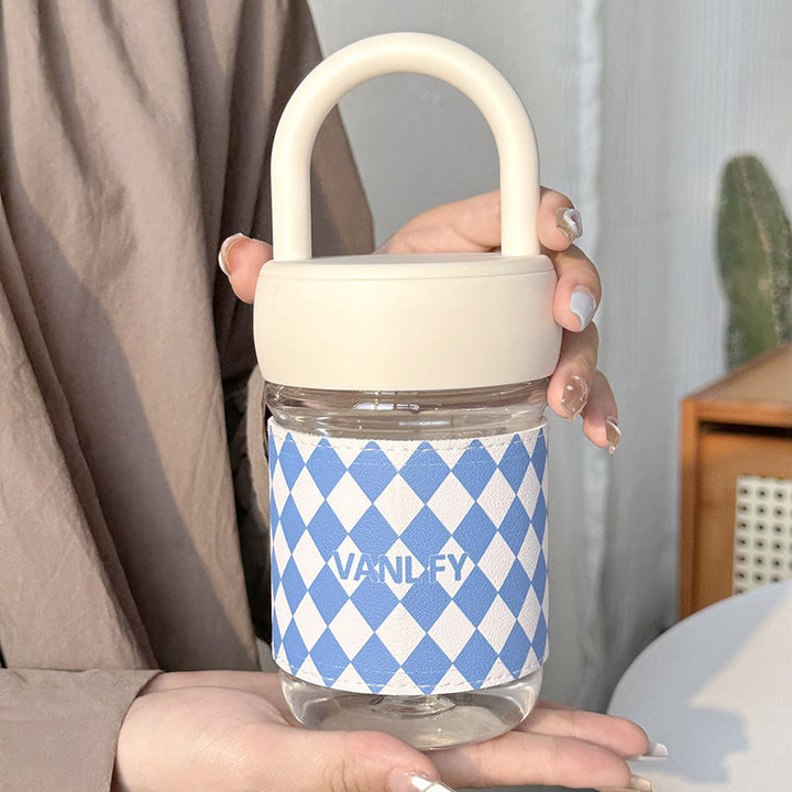 Damen Hochwertige Glas Trinkflasche mit ergonomisk håndtak Luvikno