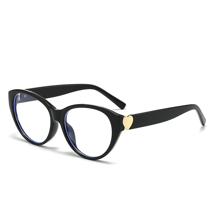 Dame Cat-Eye solbriller med hjerte-motiv Luvikno