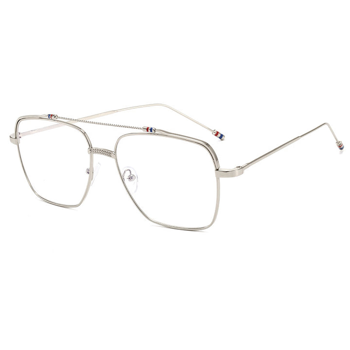 Dame moteriktig buet brille med smal metallramme Luvikno