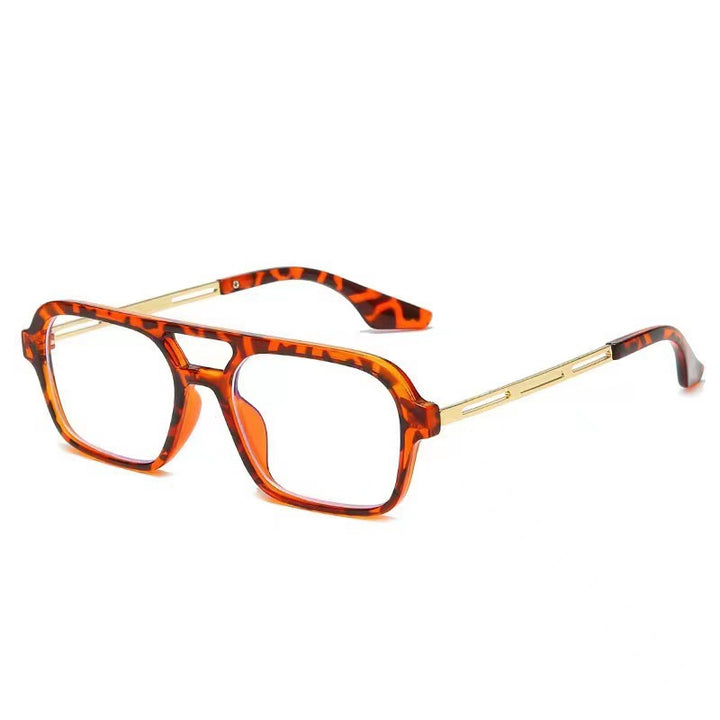 Dame designer solbriller med elegant transparent ramme og gule glass Luvikno