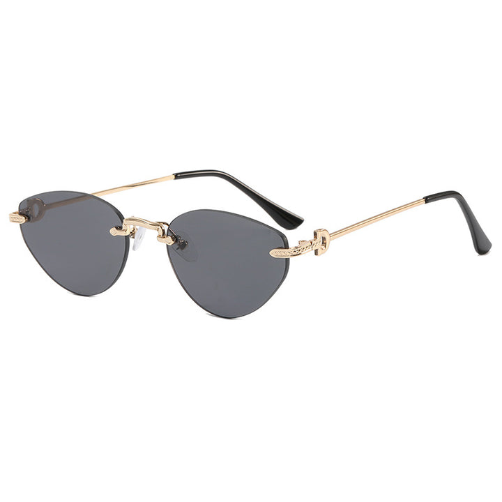 Dame Futuristisk Halvramme Solbrille Luvikno