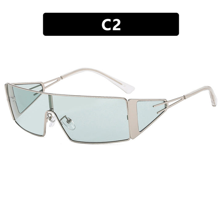 Dame geometrisk solbrille med futuristisk design og slitesterk ramme Luvikno
