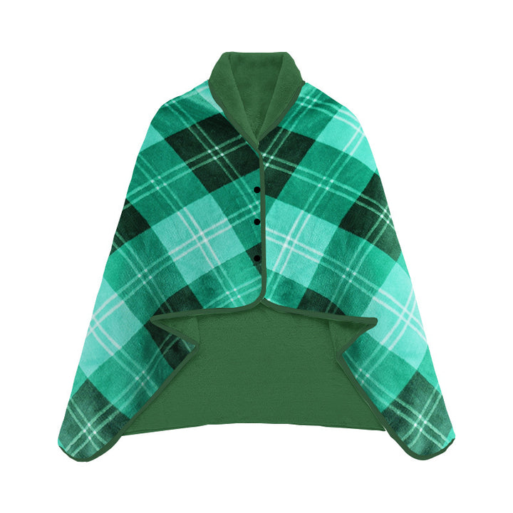 Damer elegant og komfortabel fleece poncho teppe Luvikno