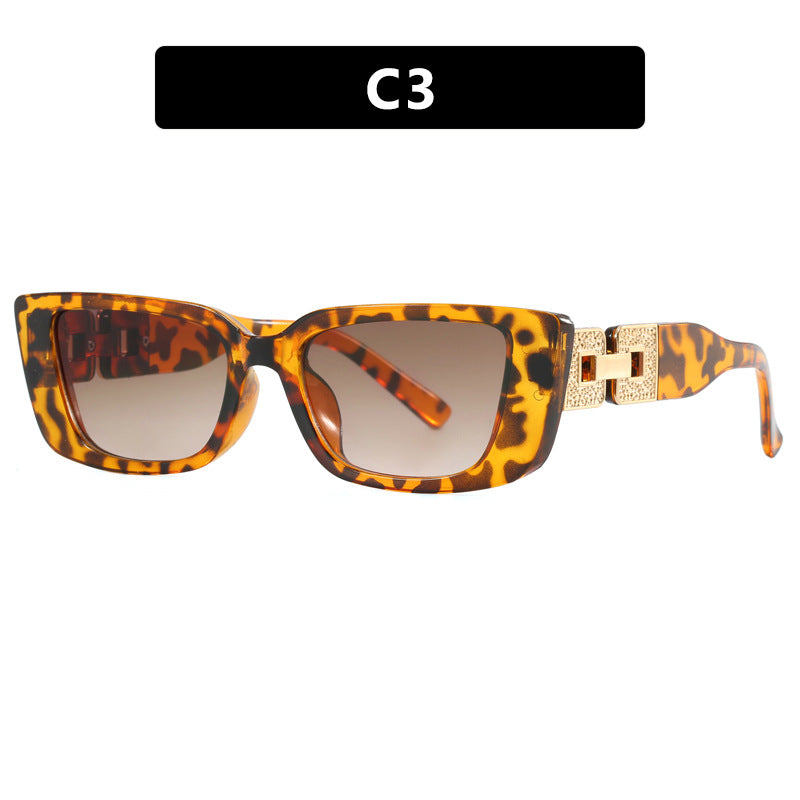 Dame moteriktig Oversized solbrille med unikt leopardmønster Luvikno