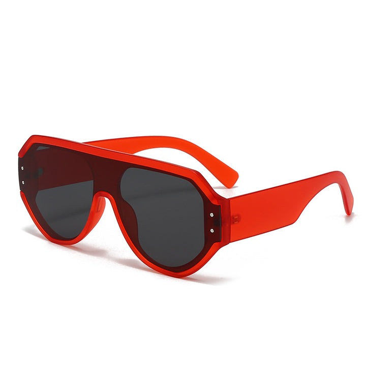 Dame fashionable oversized solbriller med bred ramme Luvikno