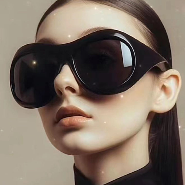 Dame retroinspirerte solbriller med oversized ramme og beskyttende glass Luvikno