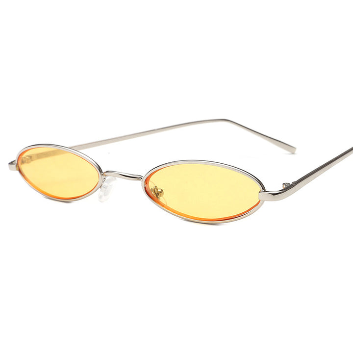 Dame elegant solbrille i oval metallramme Luvikno