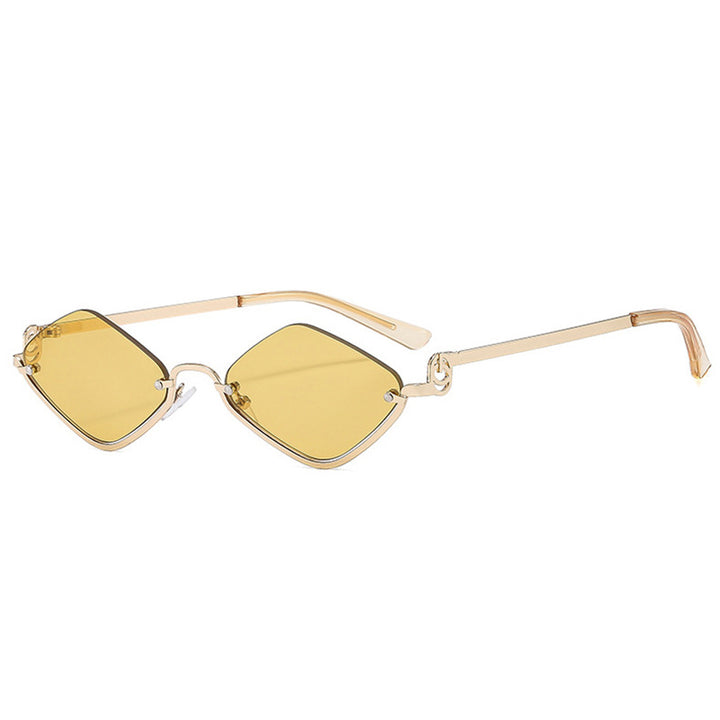 Dame trendy kvadratisk solbrille med filigran metallramme Luvikno